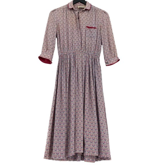 Vintage DÉPÈCHE MODE Crée á Paris Floral Pleated Dress Made in USA - Picture 11 of 16